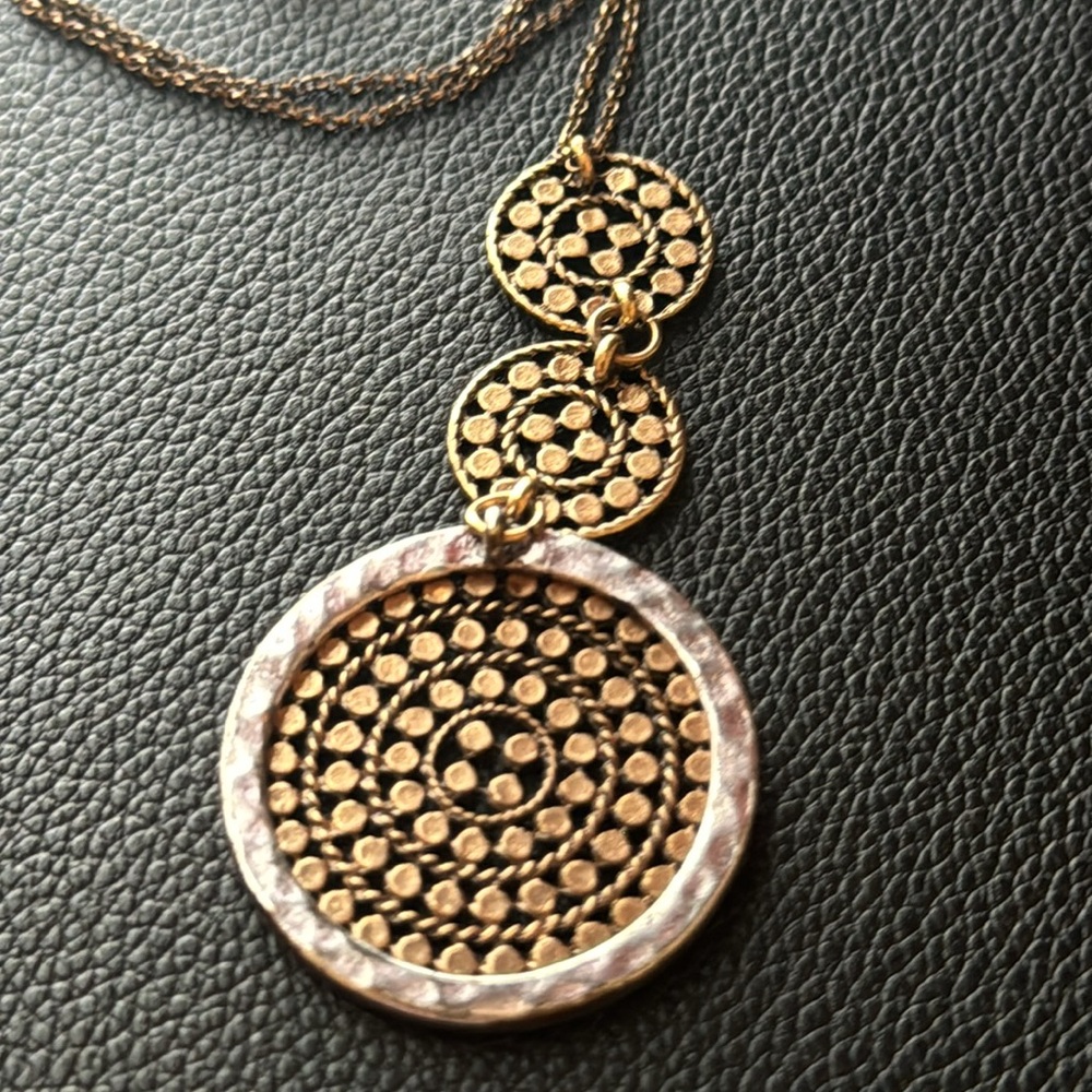 Universal Thread Triple Tone Circles Pendant - image 2